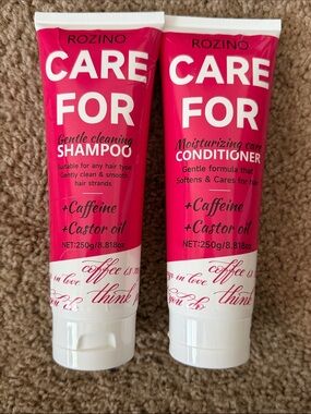 New ROZINO Care For Shampoo & Conditioner Set- Caffeine & Caster Oil 250g each